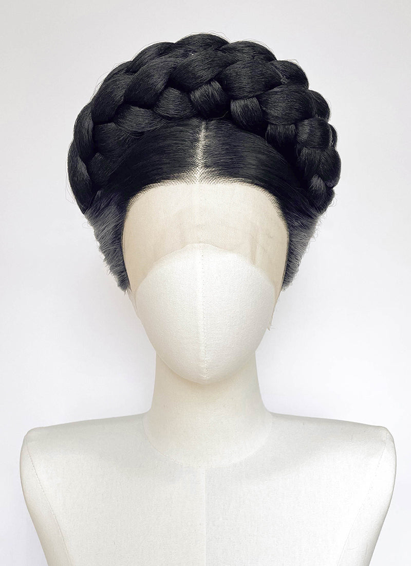 Jet Black Braided Lace Front Synthetic Wig For Cosplay as Madame Giry from The Phantom Of the Opera LF2241