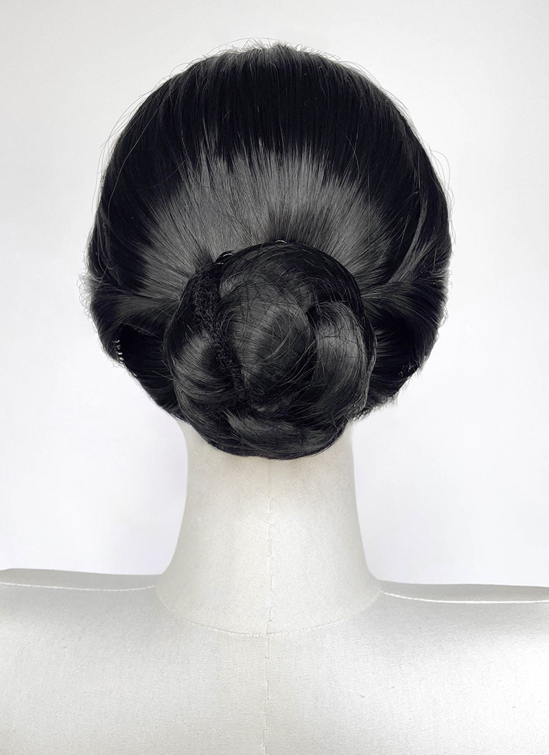 Jet Black Braided Lace Front Synthetic Wig For Cosplay as Madame Giry from The Phantom Of the Opera LF2241