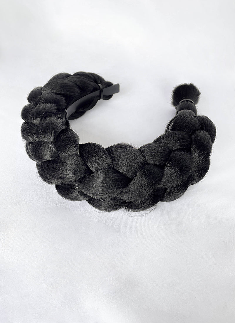 Jet Black Braided Lace Front Synthetic Wig For Cosplay as Madame Giry from The Phantom Of the Opera LF2241