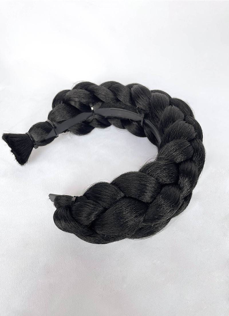 Jet Black Braided Lace Front Synthetic Wig For Cosplay as Madame Giry from The Phantom Of the Opera LF2241