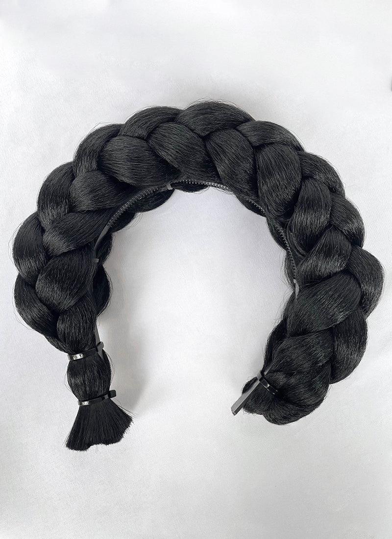 Jet Black Braided Lace Front Synthetic Wig For Cosplay as Madame Giry from The Phantom Of the Opera LF2241