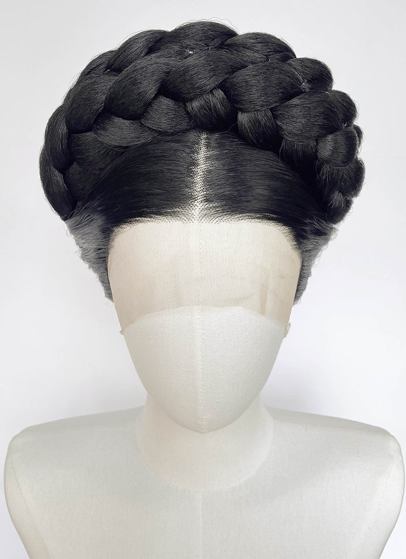 Jet Black Braided Lace Front Synthetic Wig For Cosplay as Madame Giry from The Phantom Of the Opera LF2241