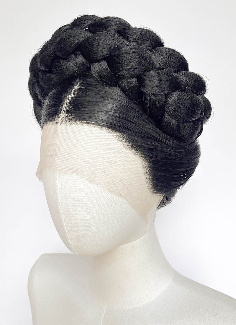 Jet Black Braided Lace Front Synthetic Wig For Cosplay as Madame Giry from The Phantom Of the Opera LF2241