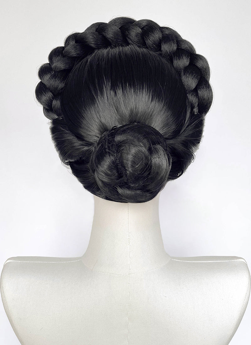 Jet Black Braided Lace Front Synthetic Wig For Cosplay as Madame Giry from The Phantom Of the Opera LF2241