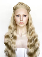 Lady Gaga Abracadabra Ash Blonde Braided Lace Front Synthetic Wig LF2510