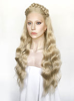 Lady Gaga Abracadabra Ash Blonde Braided Lace Front Synthetic Wig LF2510