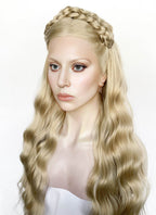 Lady Gaga Abracadabra Ash Blonde Braided Lace Front Synthetic Wig LF2510