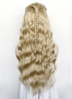 Lady Gaga Abracadabra Ash Blonde Braided Lace Front Synthetic Wig LF2510
