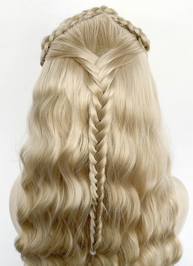 Lady Gaga Abracadabra Ash Blonde Braided Lace Front Synthetic Wig LF2510