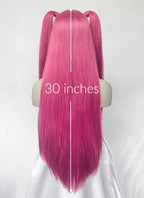 KPop Demon Hunters Mira Yaki Hot Pink Braided 13" x 6" Lace Top Synthetic Wig LF2513
