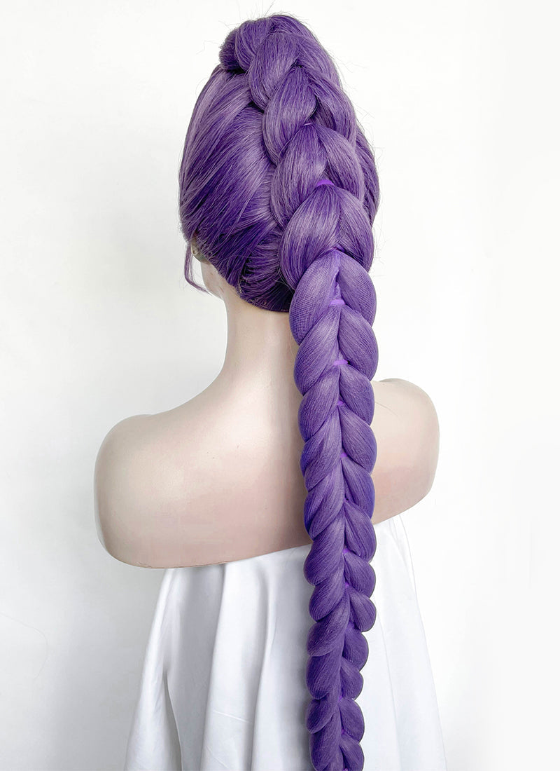 KPop Demon Hunters Rumi Pastel Purple Braided Lace Front Synthetic Wig LF2515