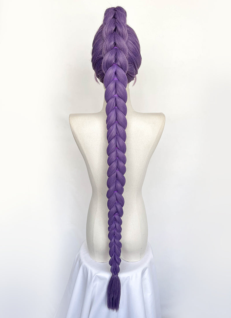 KPop Demon Hunters Rumi Pastel Purple Braided Lace Front Synthetic Wig LF2515