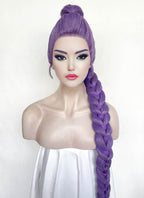 KPop Demon Hunters Rumi Pastel Purple Braided Lace Front Synthetic Wig LF2515