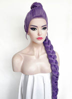 KPop Demon Hunters Rumi Pastel Purple Braided Lace Front Synthetic Wig LF2515