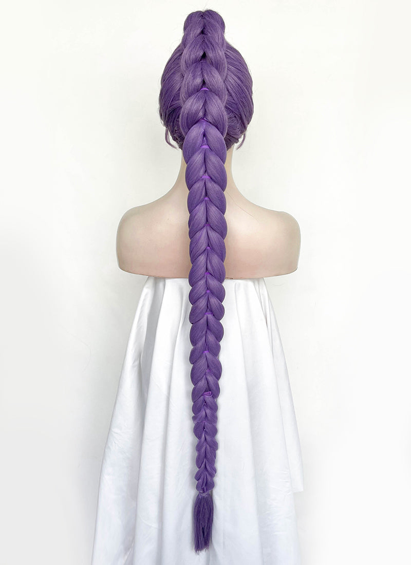 KPop Demon Hunters Rumi Pastel Purple Braided Lace Front Synthetic Wig LF2515