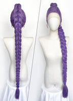 KPop Demon Hunters Rumi Pastel Purple Braided Lace Front Synthetic Wig LF2515