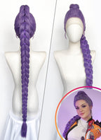 KPop Demon Hunters Rumi Pastel Purple Braided Lace Front Synthetic Wig LF2515