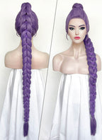 KPop Demon Hunters Rumi Pastel Purple Braided Lace Front Synthetic Wig LF2515