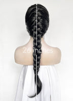 Tomb Raider Lara Croft Jet Black Braided Lace Front Synthetic Hair Wig LF2520