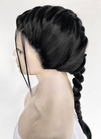 Tomb Raider Lara Croft Jet Black Braided Lace Front Synthetic Hair Wig LF2520