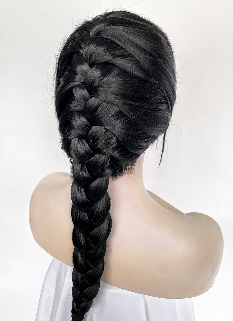 Tomb Raider Lara Croft Jet Black Braided Lace Front Synthetic Hair Wig LF2520