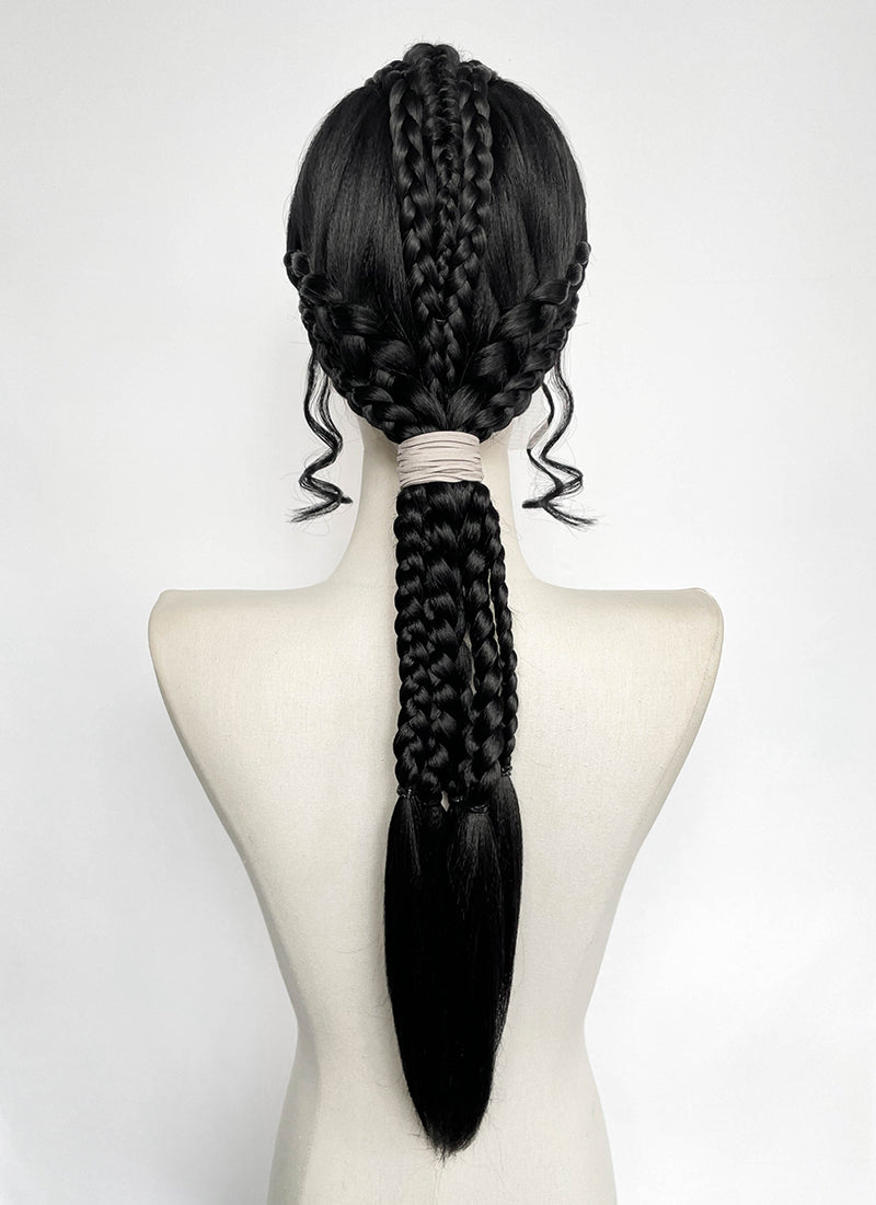 Star Wars: The Mandalorian Koska Reeves Yaki Black Braided 13" x 6" Lace Top Synthetic Wig LF2523