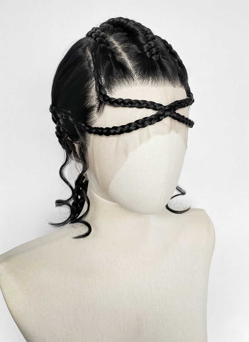 Star Wars: The Mandalorian Koska Reeves Yaki Black Braided 13" x 6" Lace Top Synthetic Wig LF2523