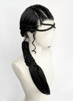 Star Wars: The Mandalorian Koska Reeves Yaki Black Braided 13" x 6" Lace Top Synthetic Wig LF2523