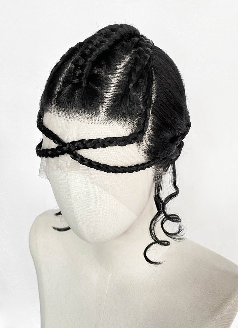Star Wars: The Mandalorian Koska Reeves Yaki Black Braided 13" x 6" Lace Top Synthetic Wig LF2523