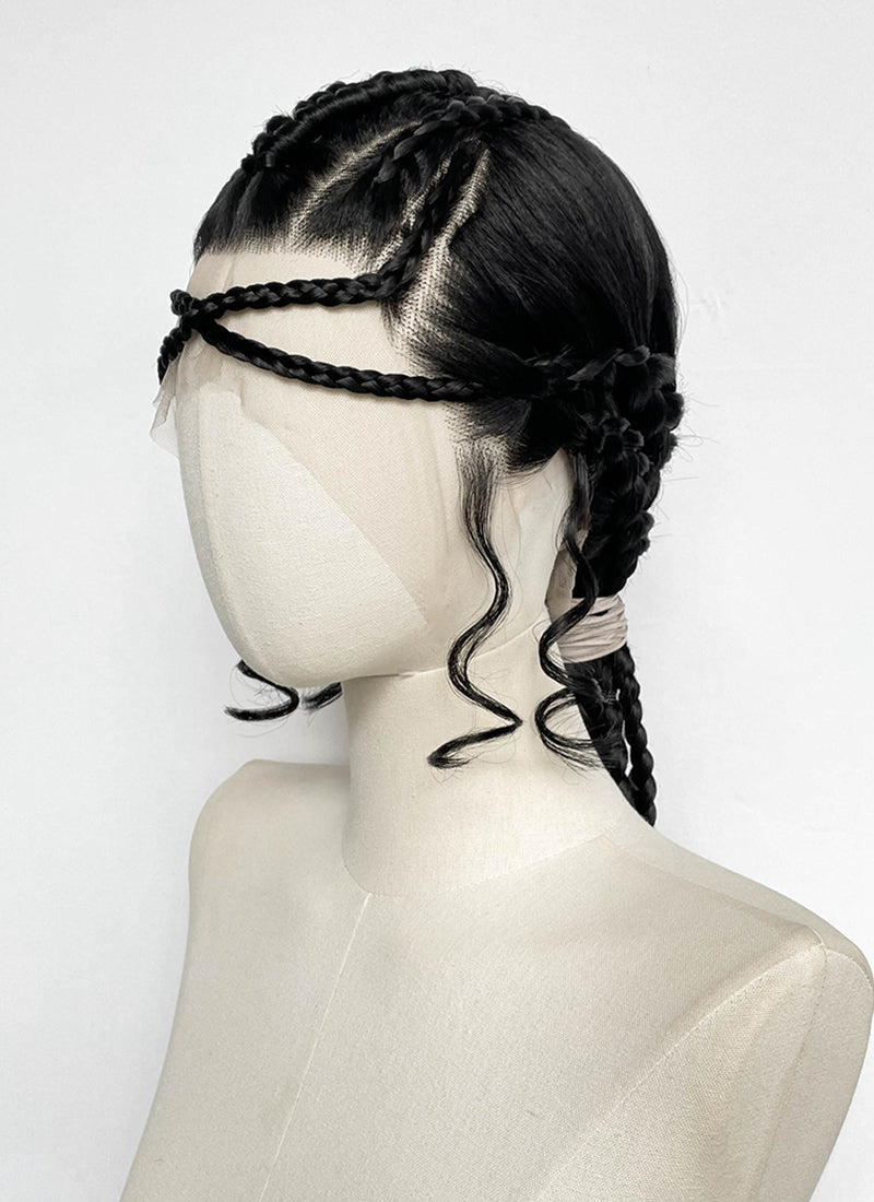 Star Wars: The Mandalorian Koska Reeves Yaki Black Braided 13" x 6" Lace Top Synthetic Wig LF2523