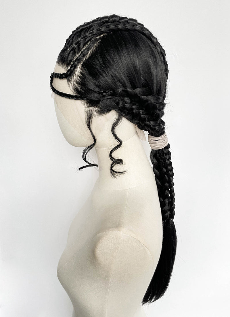 Star Wars: The Mandalorian Koska Reeves Yaki Black Braided 13" x 6" Lace Top Synthetic Wig LF2523