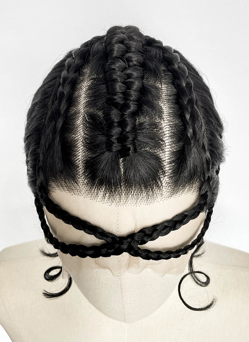 Star Wars: The Mandalorian Koska Reeves Yaki Black Braided 13" x 6" Lace Top Synthetic Wig LF2523