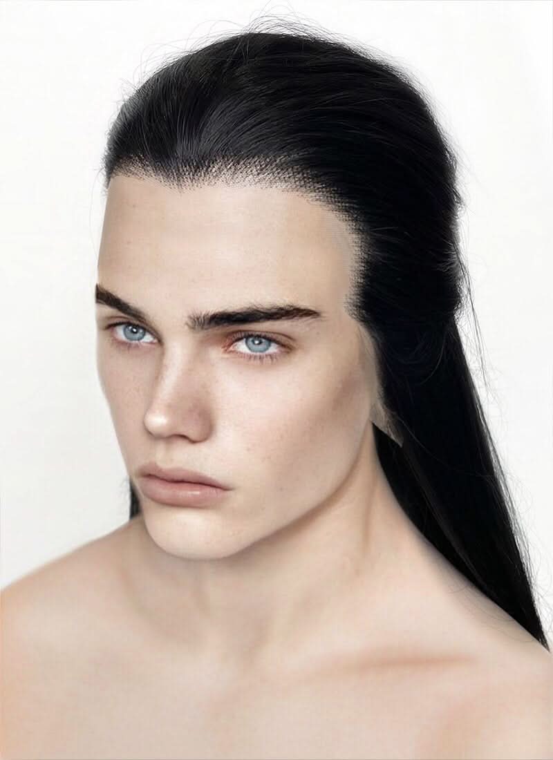 Black Straight Lace Front Synthetic Men's Wig LF3270Fantasy