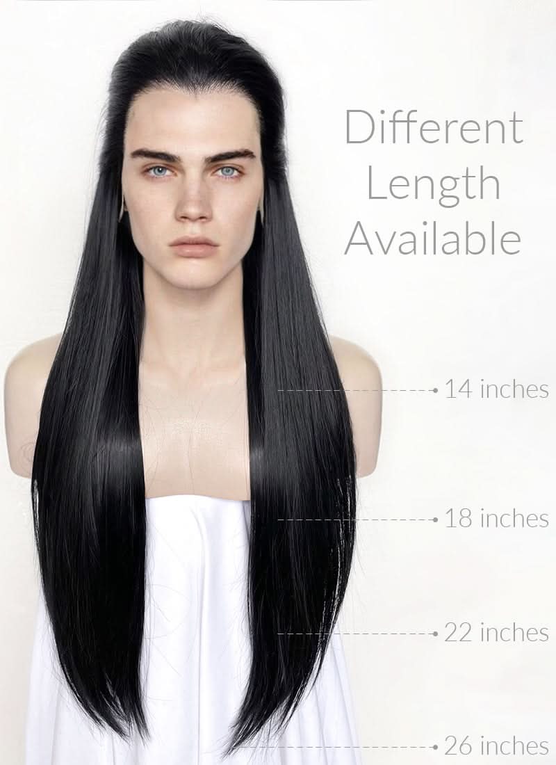 Black Straight Lace Front Synthetic Men's Wig LF3270Fantasy