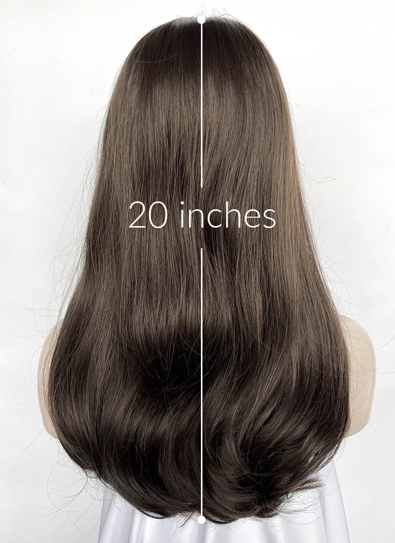 Fallout Lucy Maclean Brown Curtain Bangs Wavy Lace Front Synthetic Wig LF3290A