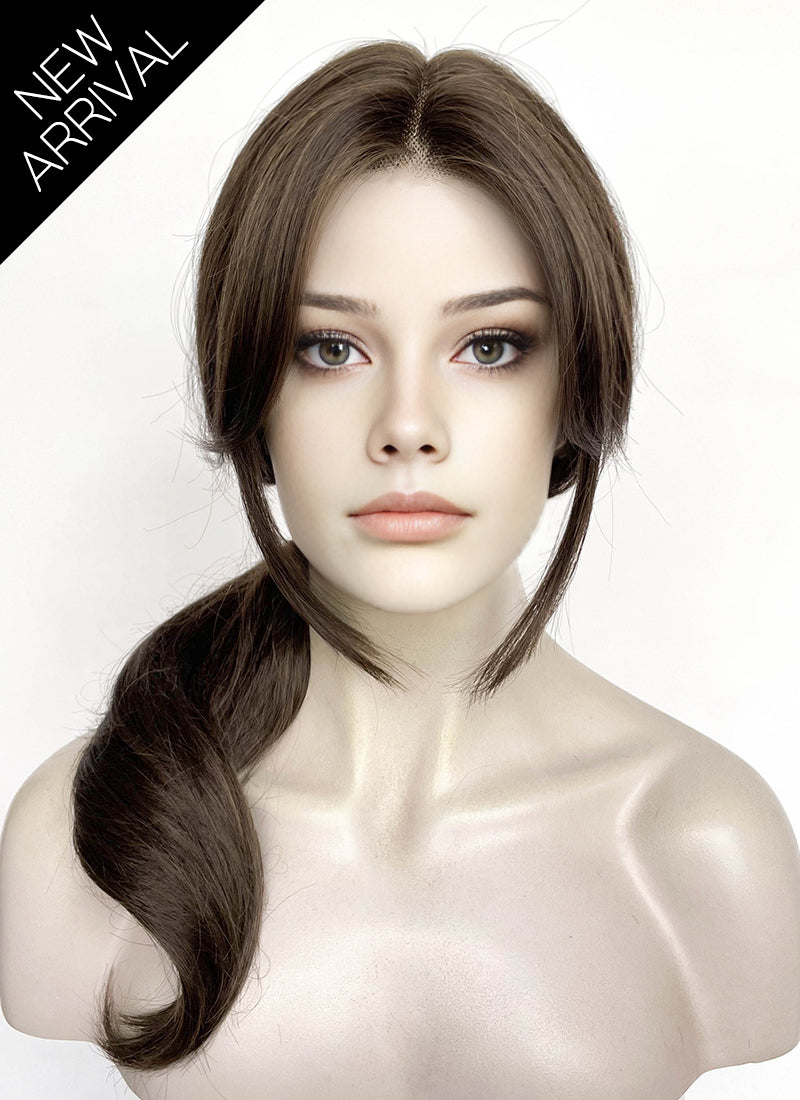 Fallout Lucy Maclean Brown Curtain Bangs Wavy Lace Front Synthetic Wig LF3290A