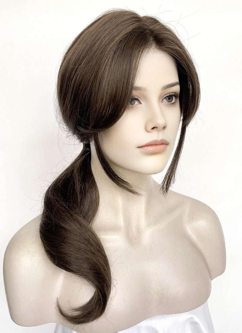 Fallout Lucy Maclean Brown Curtain Bangs Wavy Lace Front Synthetic Wig LF3290A