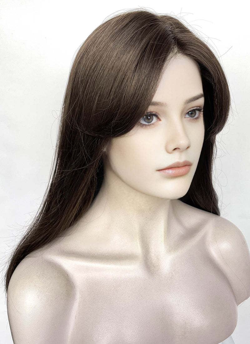 Fallout Lucy Maclean Brown Curtain Bangs Wavy Lace Front Synthetic Wig LF3290A