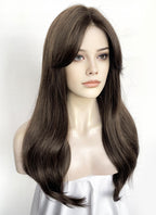 Fallout Lucy Maclean Brown Curtain Bangs Wavy Lace Front Synthetic Wig LF3290A