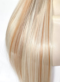 Blonde With Brown Highlights Straight Lace Front Kanekalon Synthetic Hair Wig LF3330