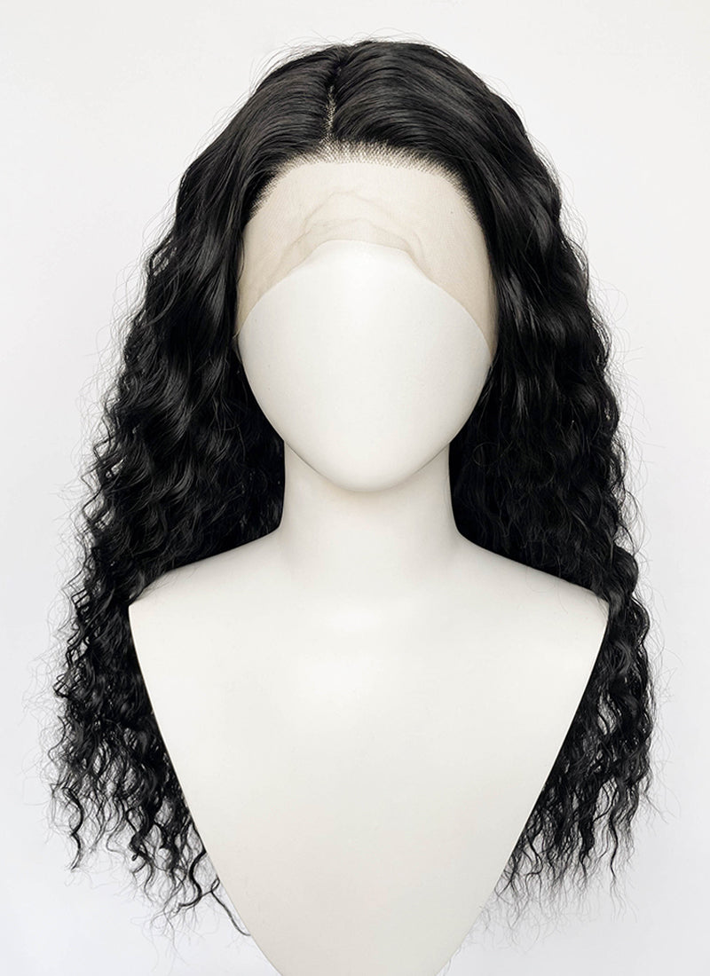 Moana Natural Black Curly Lace Front Synthetic Hair Wig LF3358