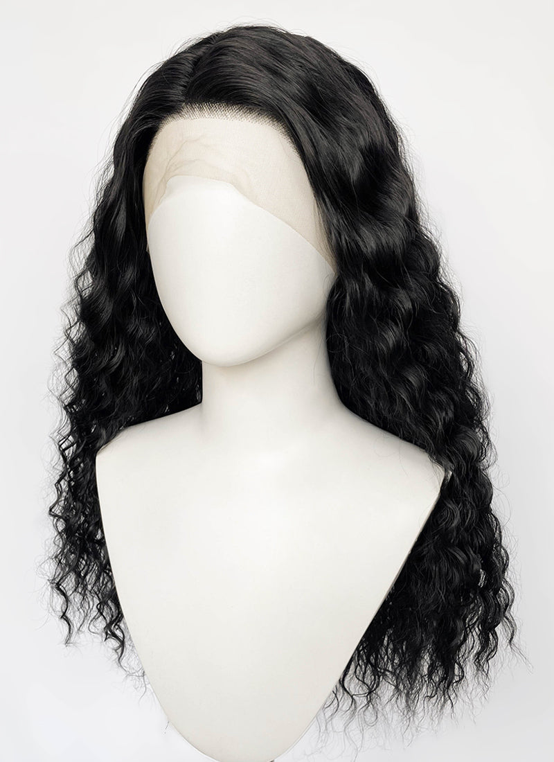 Moana Natural Black Curly Lace Front Synthetic Hair Wig LF3358