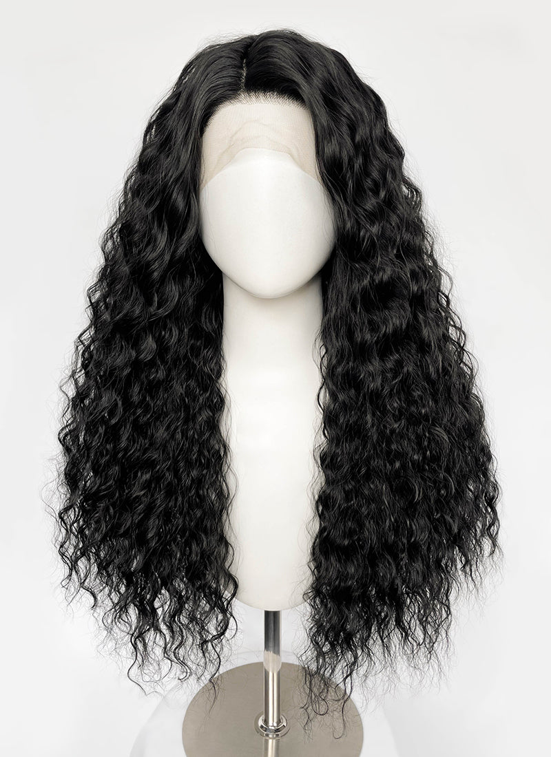 Moana Natural Black Curly Lace Front Synthetic Hair Wig LF3358