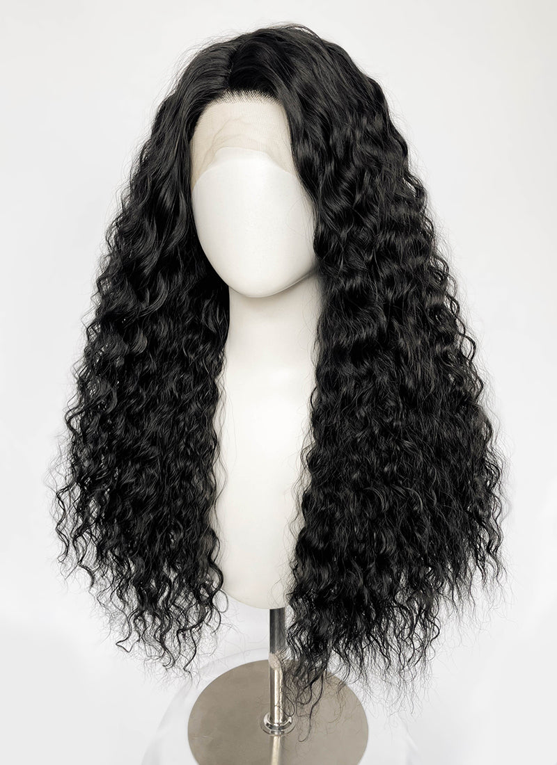 Moana Natural Black Curly Lace Front Synthetic Hair Wig LF3358