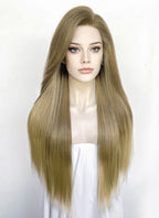 Brown Blonde Ombre Straight Lace Front Synthetic Wig LF3362
