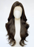 Brunette Wavy Lace Front Synthetic Wig LF3374