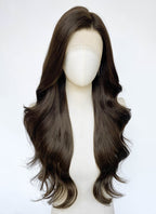 Brunette Wavy Lace Front Synthetic Wig LF3374