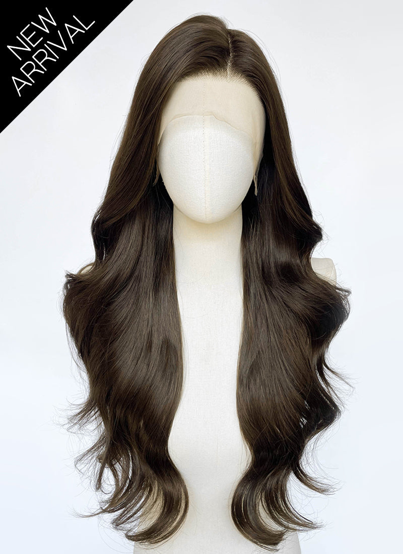 Brunette Wavy Lace Front Synthetic Wig LF3374