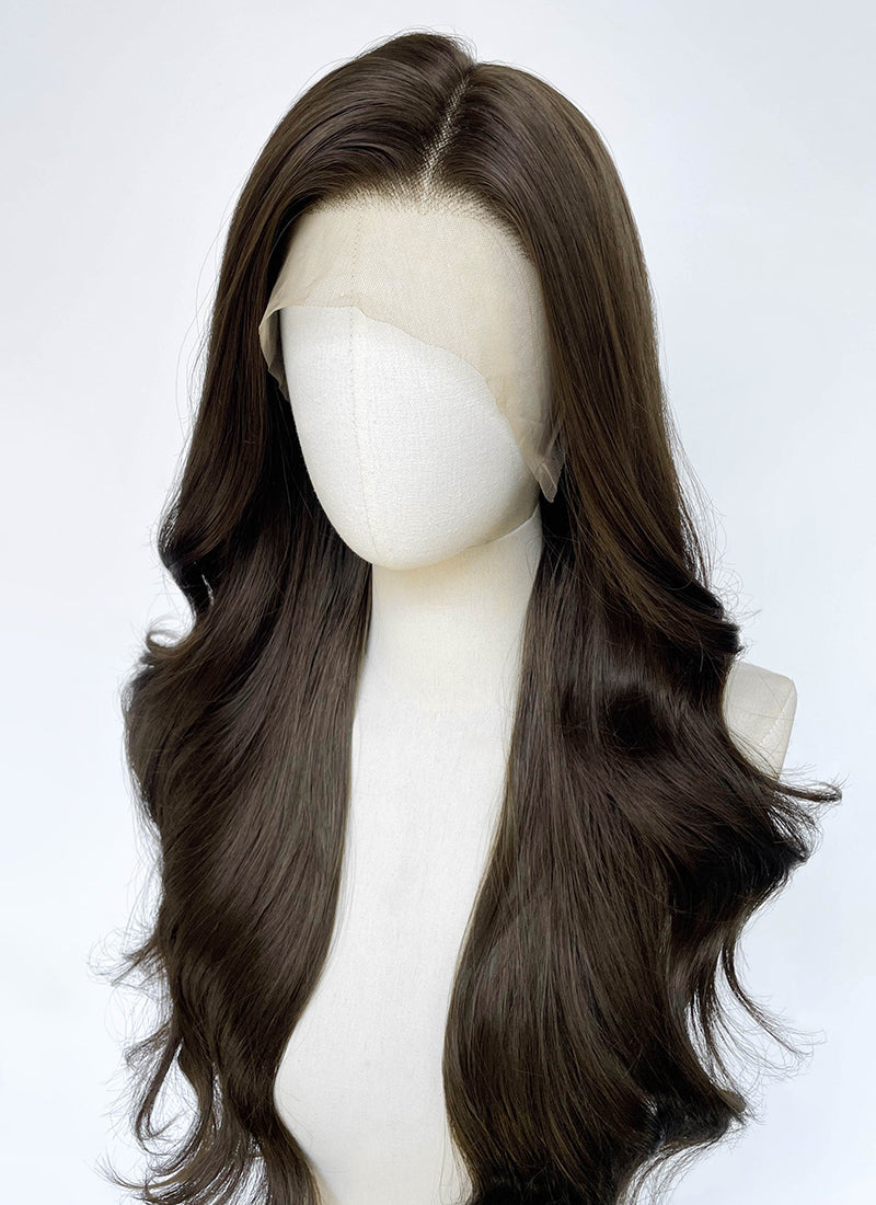 Brunette Wavy Lace Front Synthetic Wig LF3374