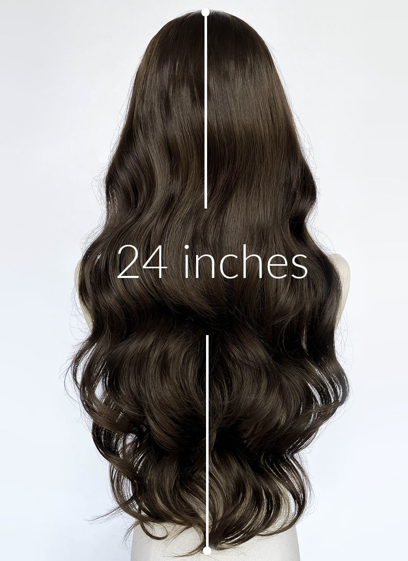 Brunette Wavy Lace Front Synthetic Wig LF3374